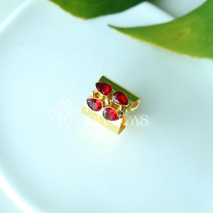 GLOSSY STATEMENT BLOOM AURA ADJUSTABLE RING (COLOURS AVAILABLE)