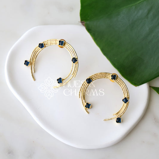 GOLDEN STATEMENT BLUE HOUR HOOPS EARRINGS