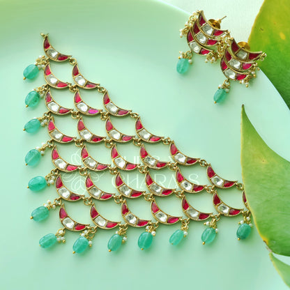 STATEMENT LAYERED JADAU  CHOKER SET |PREMIUM JEWELLERY