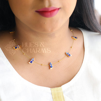 DROPS FLOATING NECKPIECE - BLUE