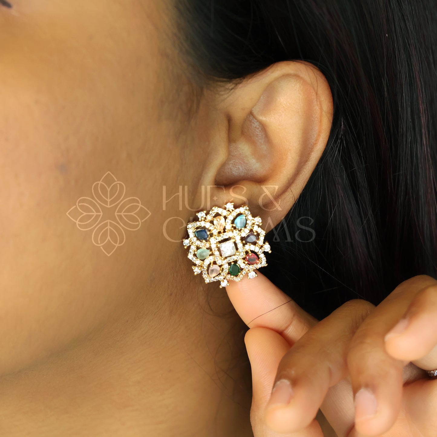 SIMPLE NAVRATNA NECKLACE SET | Premium jewellery