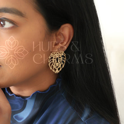 GOLDEN AURELIA MAJESTIC STATEMENT STUD EARRINGS