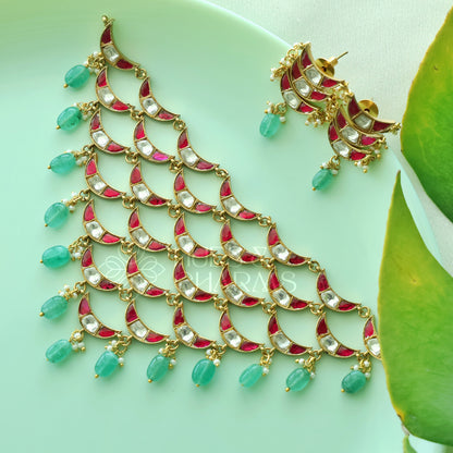 STATEMENT LAYERED JADAU  CHOKER SET |PREMIUM JEWELLERY