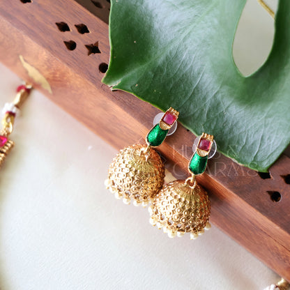 GOLDEN KOVAI PALAKKA NECKLACE SET