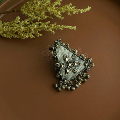 KASHVI OXIDIZED STATEMENT RING