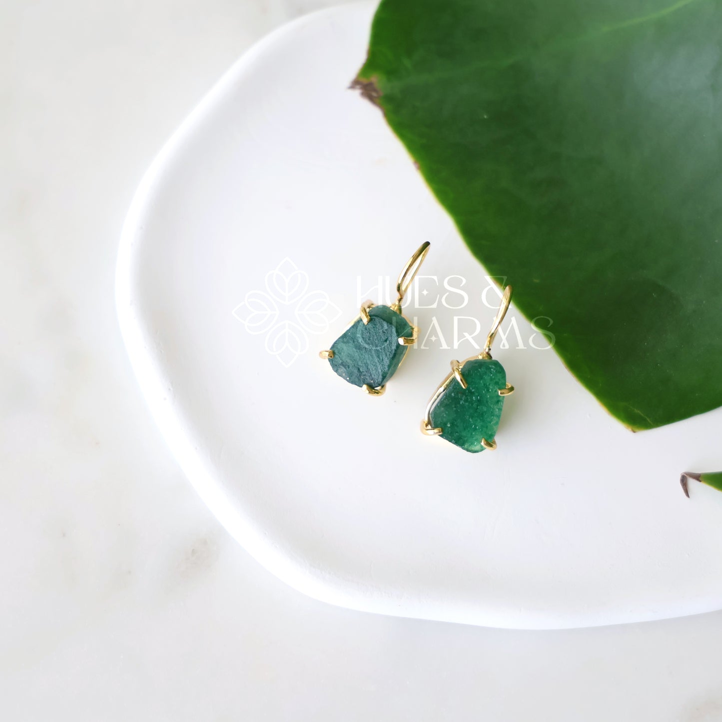 MINIMAL RAW STONE DROPS EARRINGS