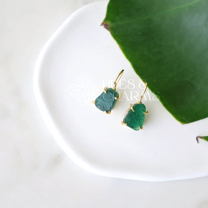 MINIMAL RAW STONE DROPS EARRINGS