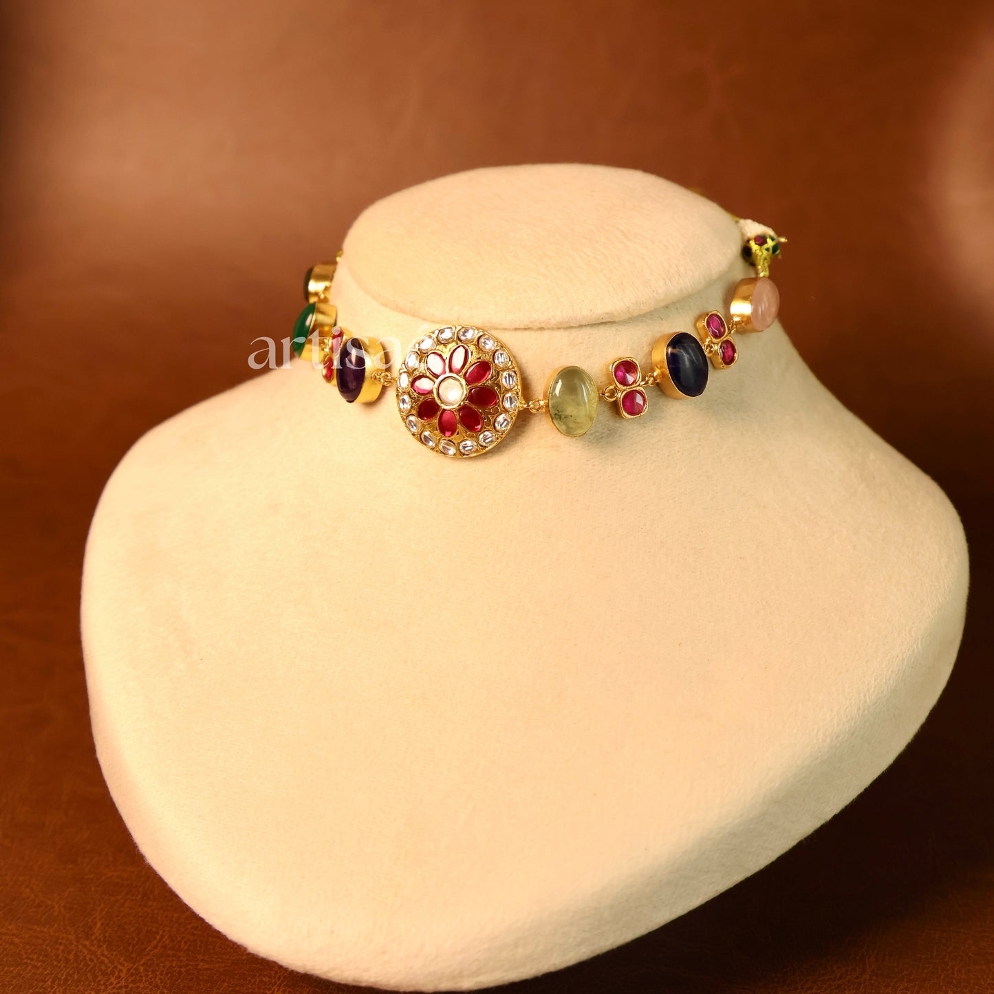 AMÉLIA NATURAL STONE CHOKER SET - MULTI RAW STONE
