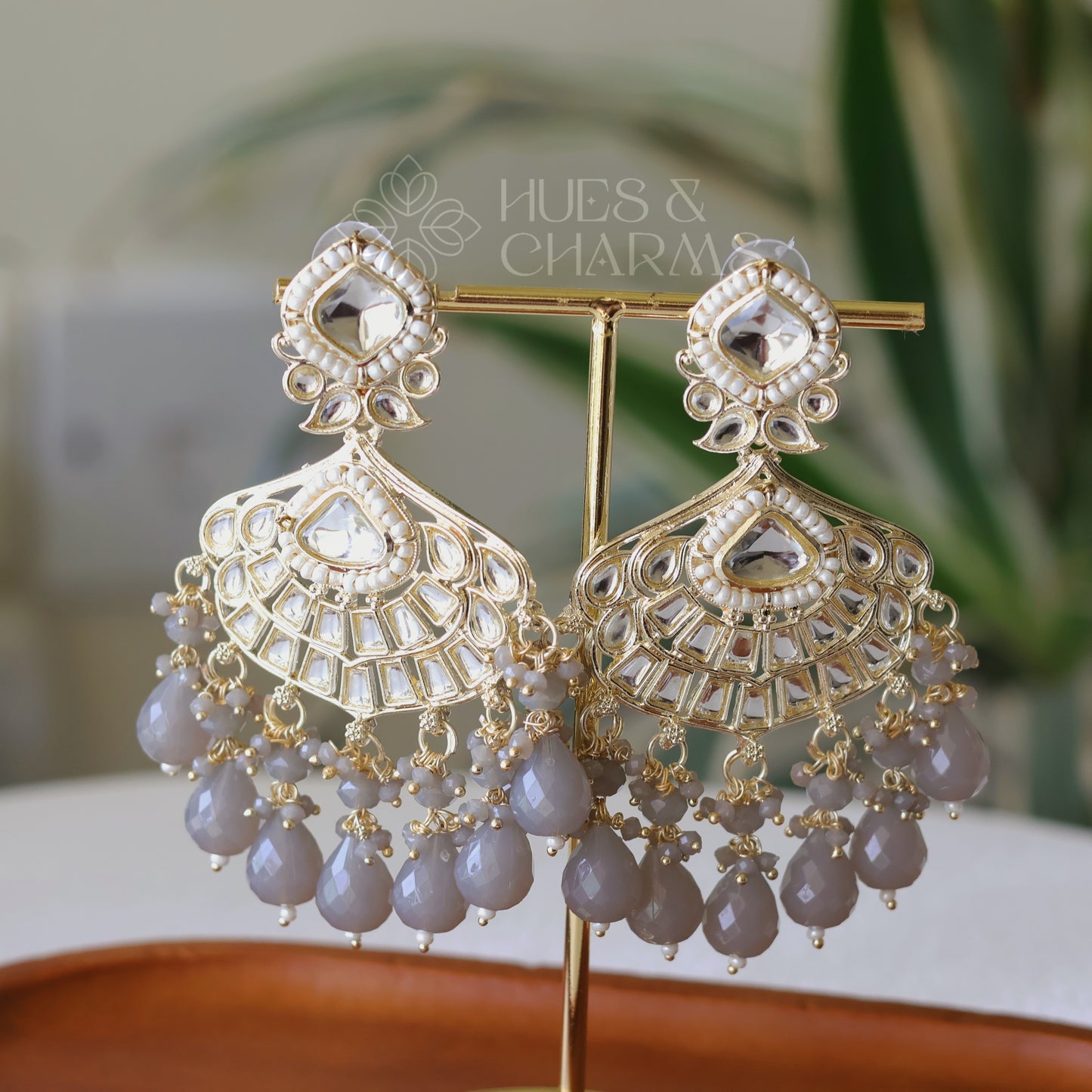 CLASSIC DROP BALI EARRINGS - GREY