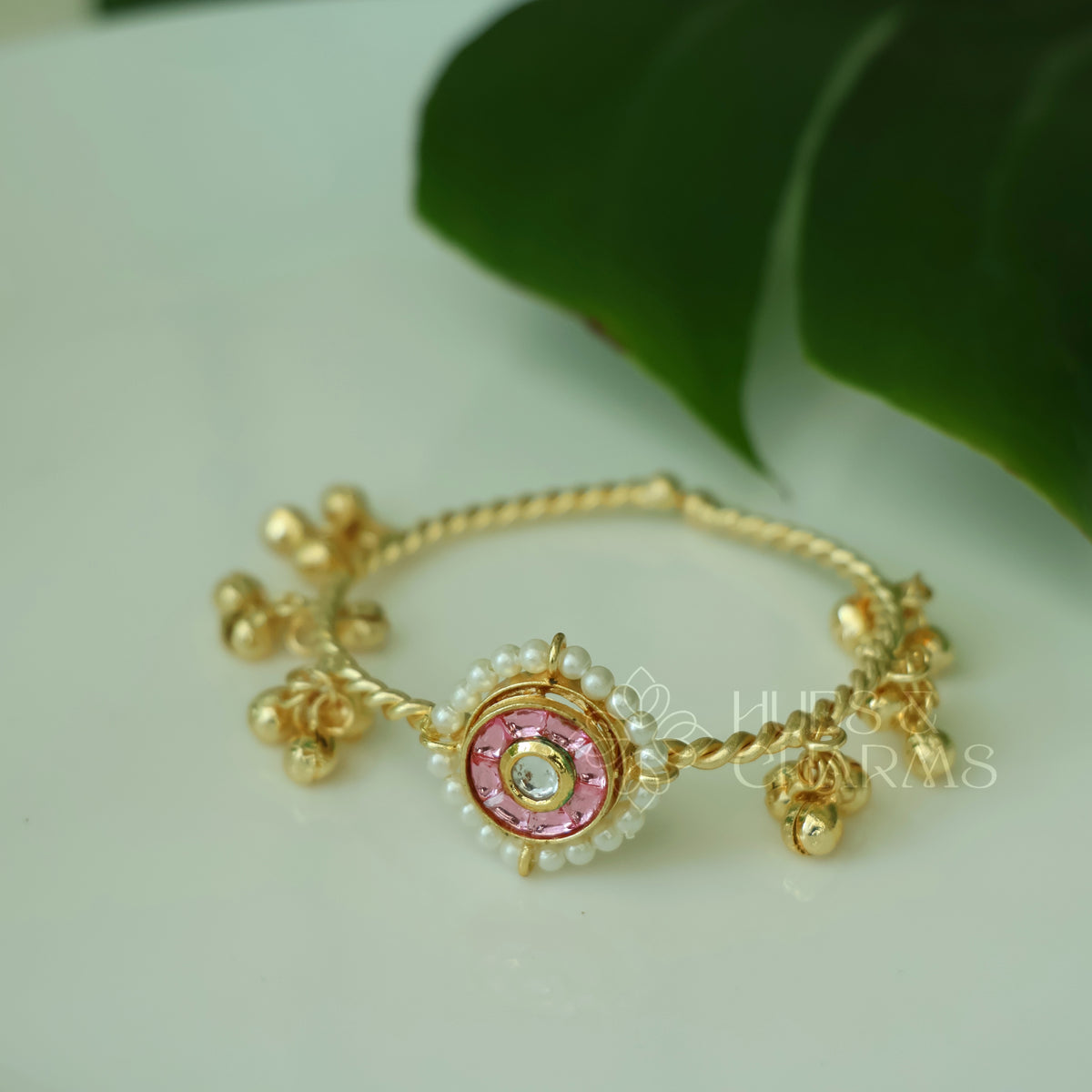 GOLDEN SANVI ADJUSTABLE GHUNGAROO BANGLE(COLOURS AVAILABLE)