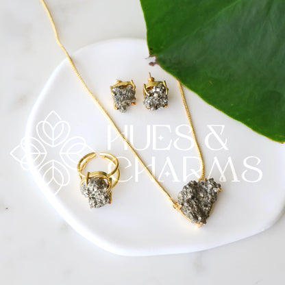 GOLDEN RAW PYRITE LUXE SET
