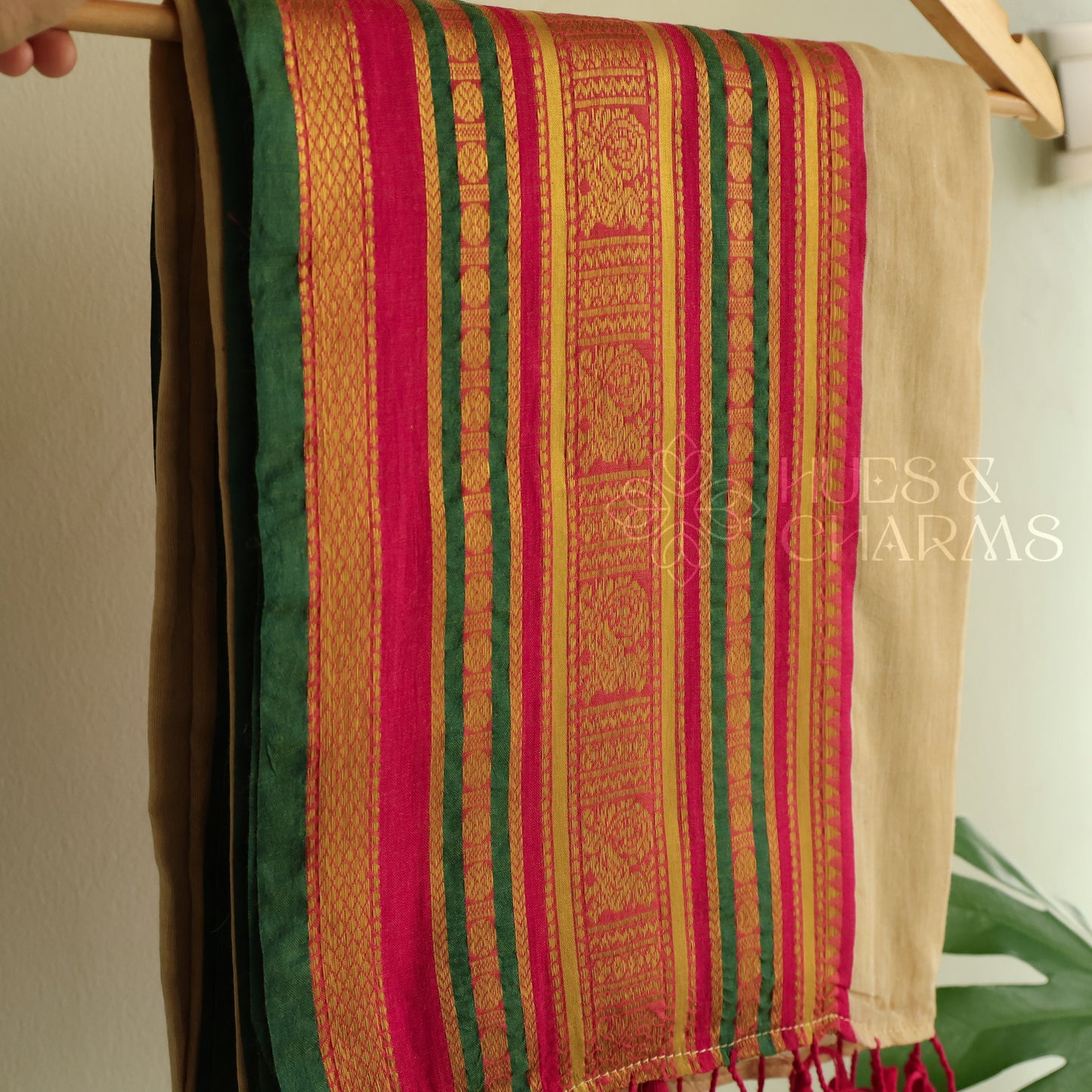 PURE MUL COTTON SAREE- PAVITHRAM (MUD WHITE)
