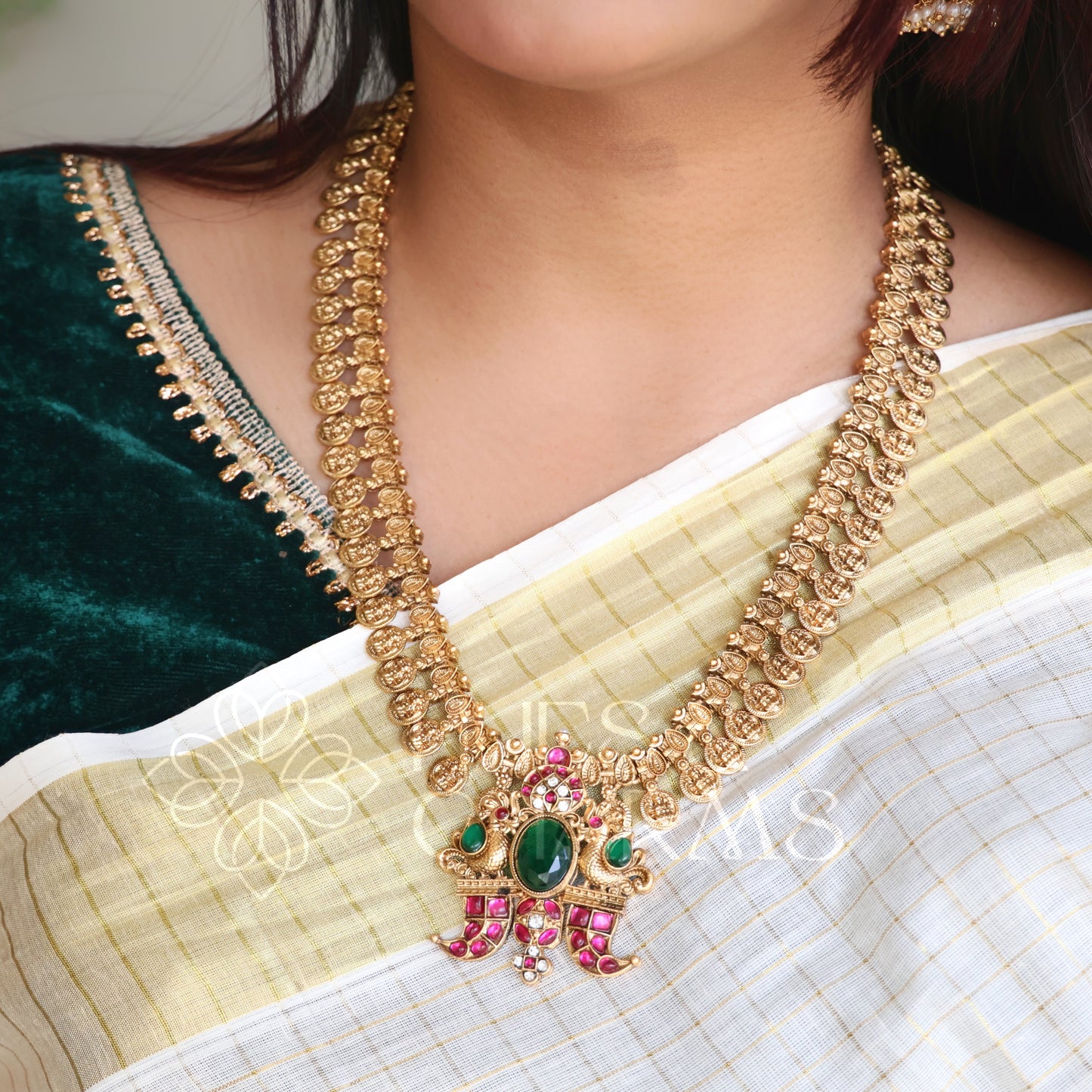 GOLDEN HERITAGE MAHALAKSHMI KASU MALA HAARAM SET
