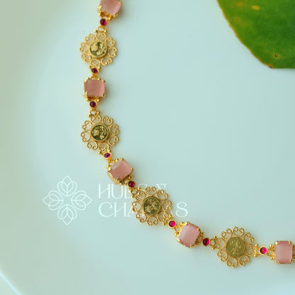 TRADITIONAL PADMIKA VYRA COIN NECKLACE | PREMIUM GOLD PLATED ( Colours available )