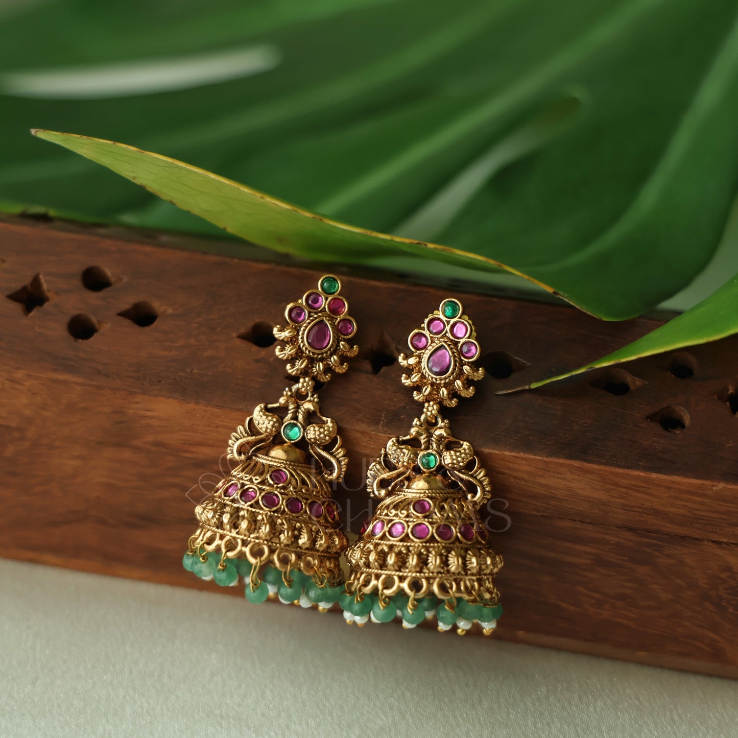 TRADITIONAL MOHINI  RATNA MAYURA JHUMKA