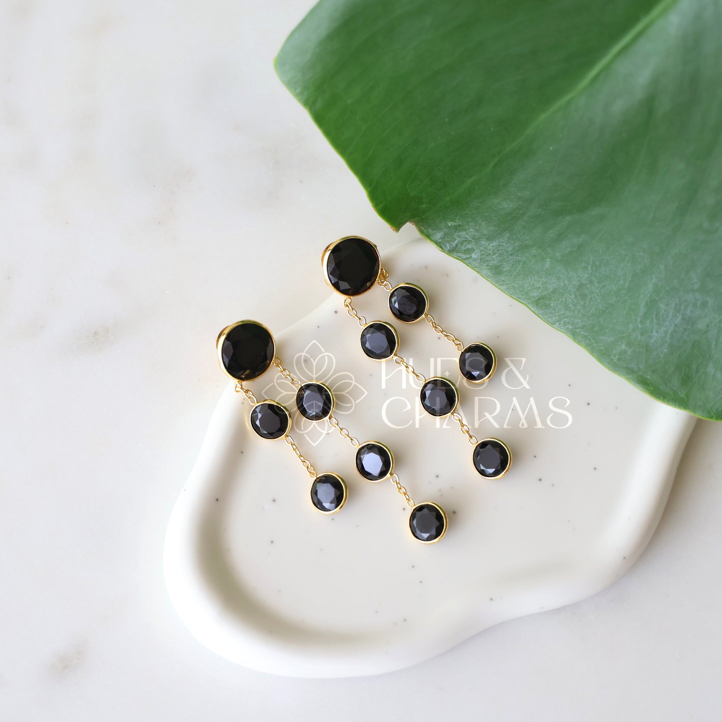 GLOSSY ROYAL AZURE FALL EARRINGS (COLOURS AVAILABLE)