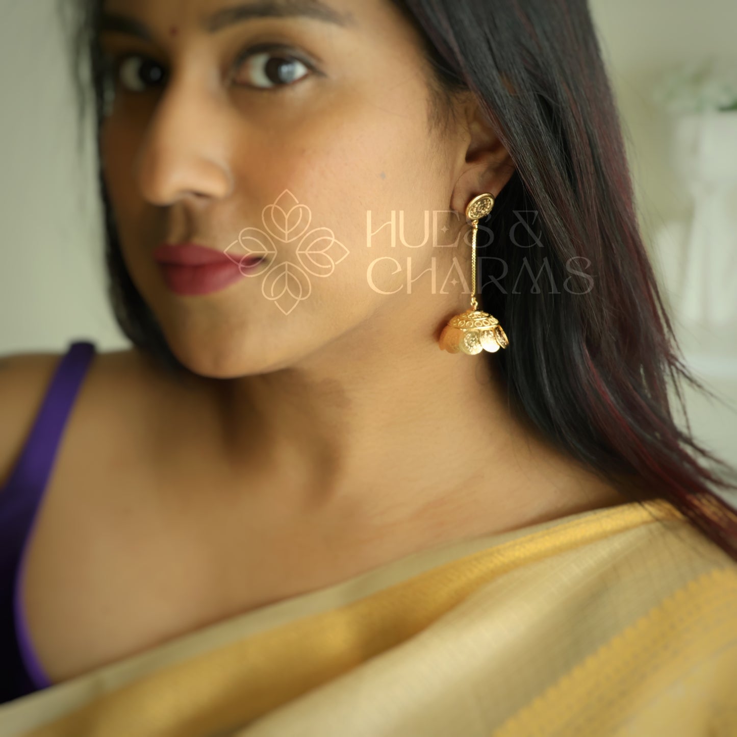 GOLDEN TARANGINI COIN JHUMKA (NON IDOL VERSION) | GOLD PLATED