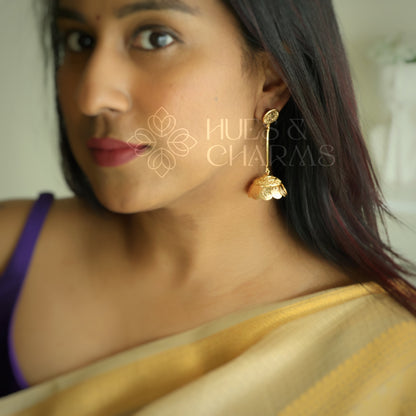 GOLDEN TARANGINI COIN JHUMKA (NON IDOL VERSION) | GOLD PLATED