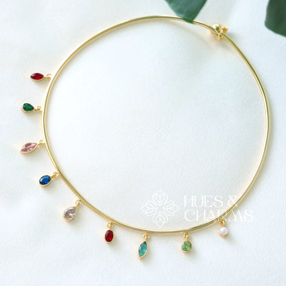 GLOSSY DROP MULTISHAPE NECK CUFF (COLOURS AVAILABLE)