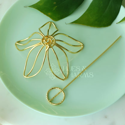 GOLDEN LOTUS PETAL HAIR BUN CAGE