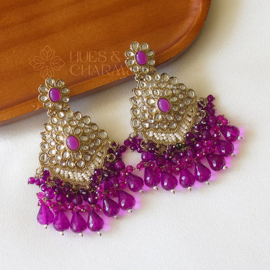 STATEMENT ELEGANT EARRINGS - PURPLE