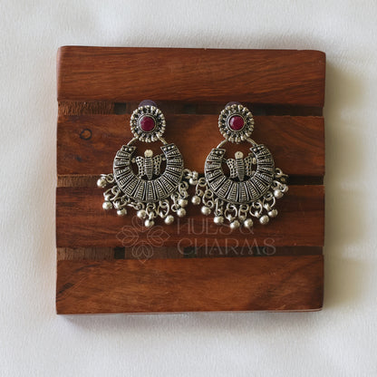 OXIDIZED MAROON EARRINGS