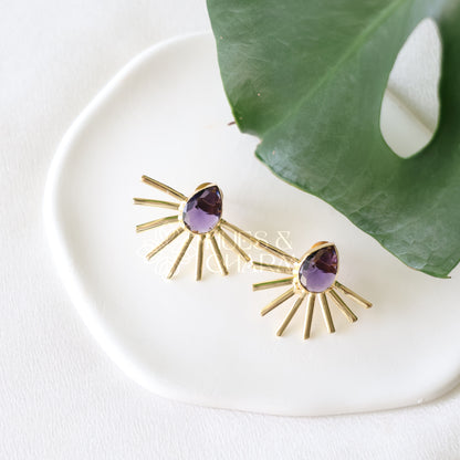 GOLDEN GLOSSY TEARDROP RADIANCE EARRINGS (COLOURS AVAILABLE)