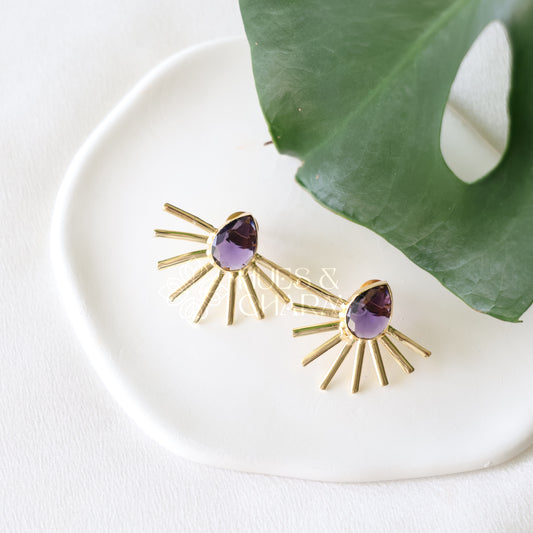 GOLDEN GLOSSY TEARDROP RADIANCE EARRINGS (COLOURS AVAILABLE)