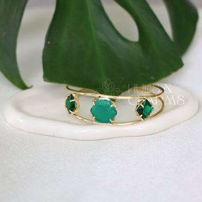 GOLDEN 2 LAYER AZURA GLOSSY ADJUSTABLE BANGLE (COLOURS AVAILABLE)