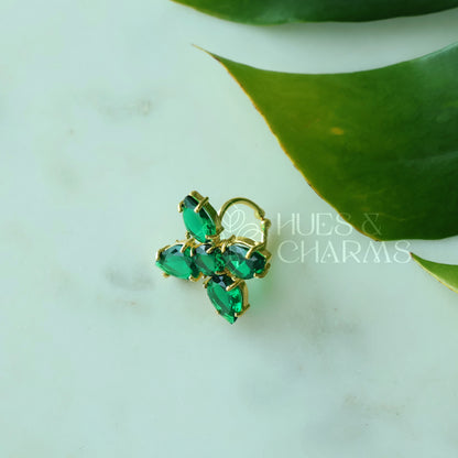 GLOSSY FLORAL STATEMENT ADJUSTABLE RING (COLOURS AVAILABLE)