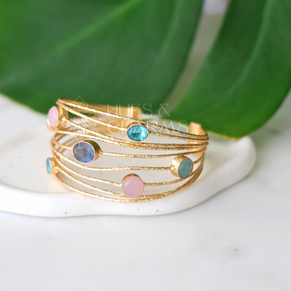 GLOSSY STATEMENT  PASTEL HARMONY ADJUSTABLE BANGLE