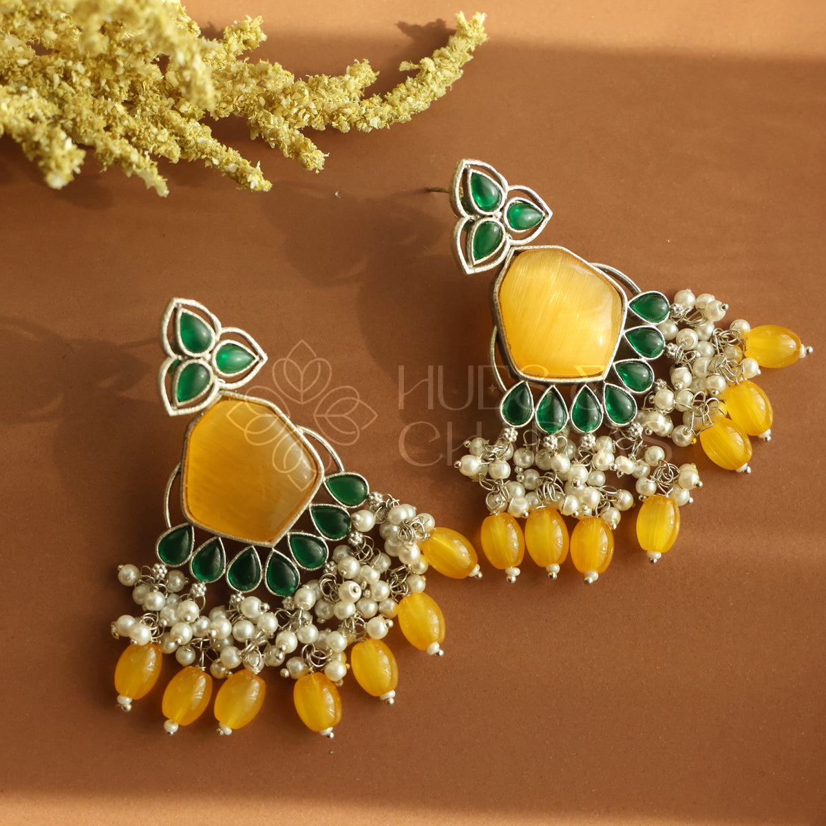 OXIDIZED ANARKALI BEADS EARRINGS