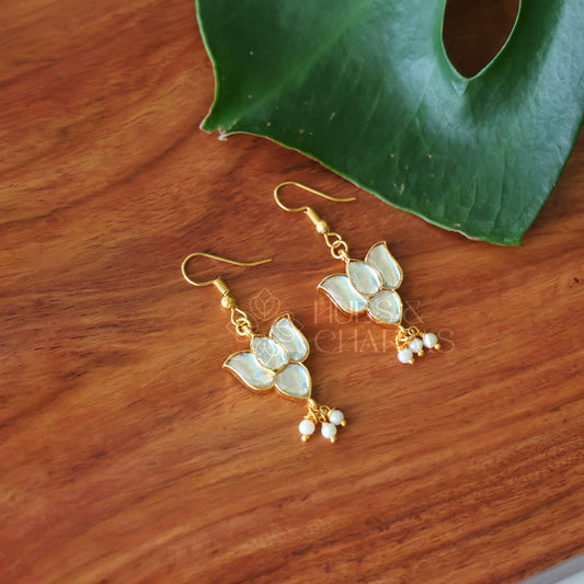 WHITE LOTUS DROPS EARRINGS