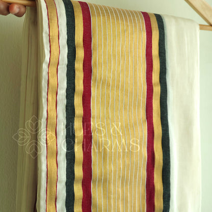 PURE MUL COTTON SAREE  - MANJADI