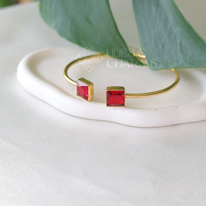 GOLDEN ADJUSTABLE SQUARE BANGLE (COLOURS AVAILABLE)