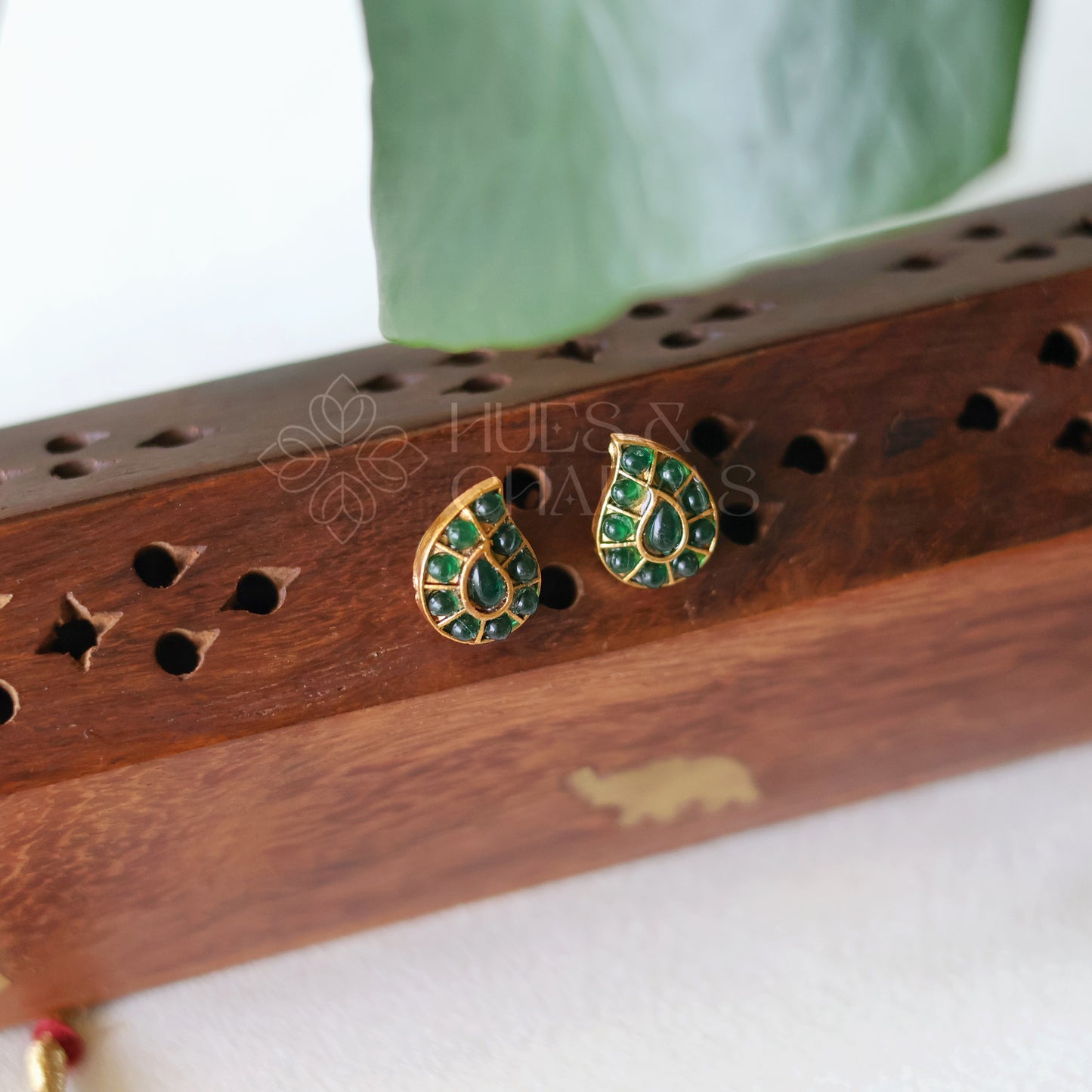 GOLDEN MAANGA KEMP NECKLACE SET (COLOURS AVAILABLE)