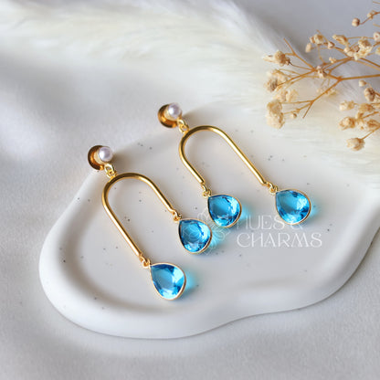 GLOSSY DROP PEARL EARRINGS (COLOURS AVAILABLE)