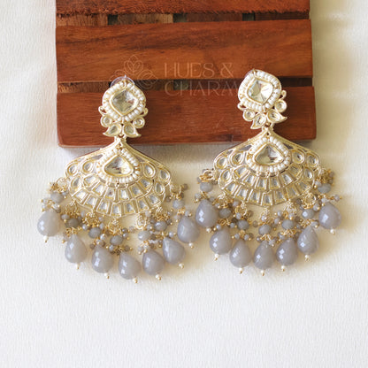 CLASSIC DROP BALI EARRINGS - GREY