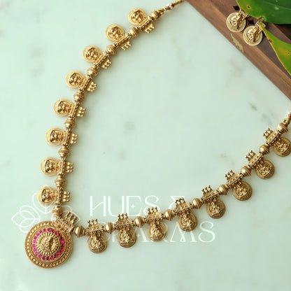 GOLDEN LAKSHMI VAIBHAVAM HARAM HAARAM SET (Colours available)