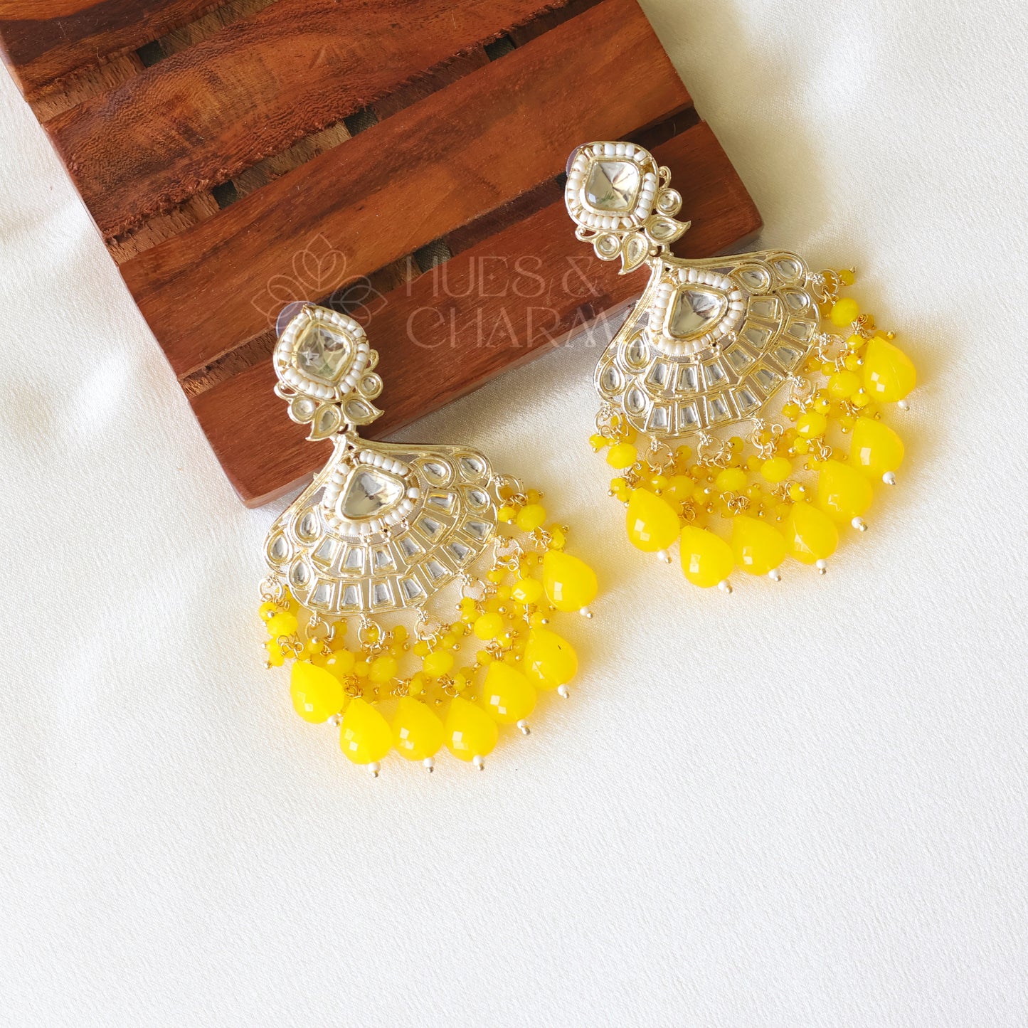 CLASSIC DROP BALI EARRINGS - YELLOW