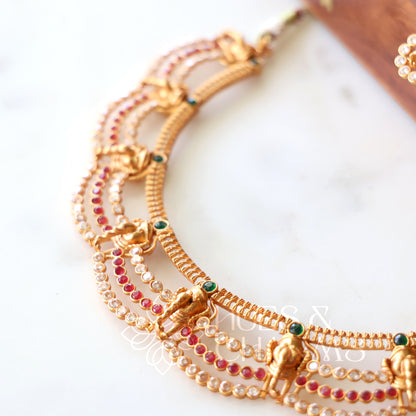 GOLDEN GAJA RATNA NECKLACE SET