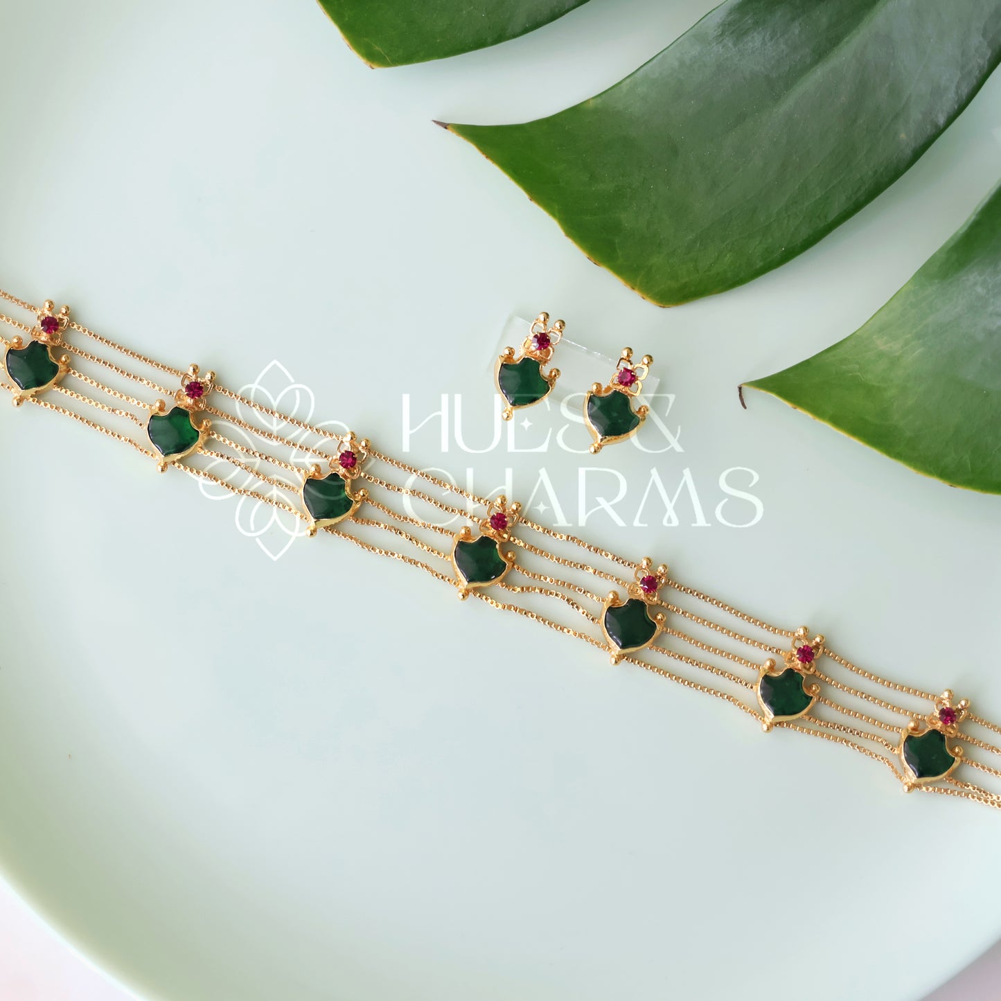 TRADITIONAL PALAKKA CHOKER SET| GOLD PLATED