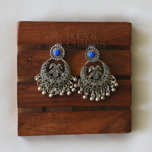 OXIDIZED BLUE EARRINGS