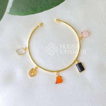 NATURAL STONE ADJUSTABLE BANGLE (COLOURS AVAILABLE)