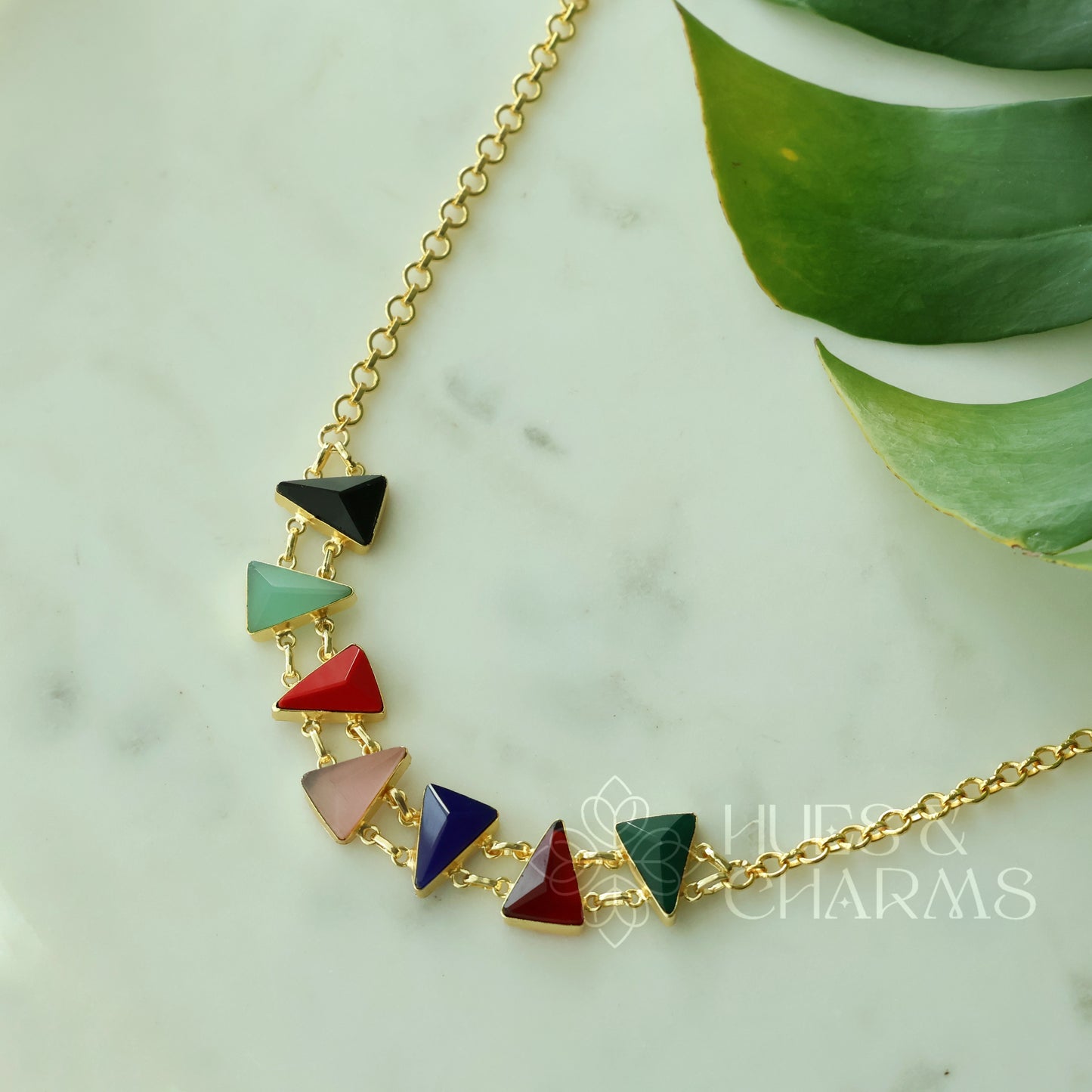 GLOSSY AURELIA PRISM NECKLACE (Colours Available)