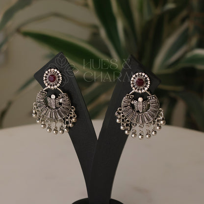 OXIDIZED MAROON EARRINGS