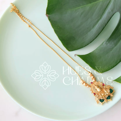 KATHAKALI PENDANT BALL NECKLACE | GOLD PLATED