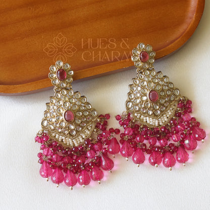 STATEMENT ELEGANT EARRINGS - PINK