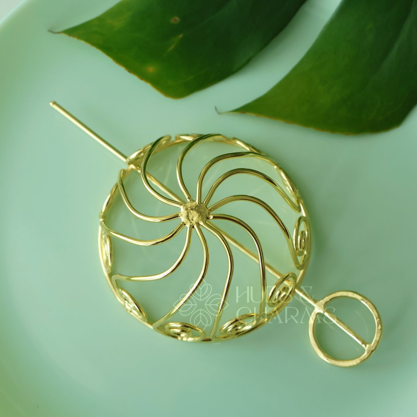 GOLDEN TWIRLING BLOOM HAIR BUN CAGE