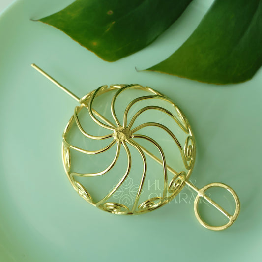 GOLDEN TWIRLING BLOOM HAIR BUN CAGE
